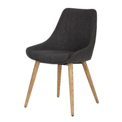 Sedia-Set di 2 sedie da pranzo in tessuto (seduta 47 cm) Juno Grigio