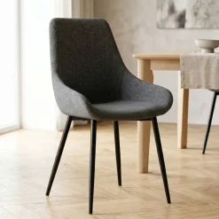 Sedia-Set di 2 sedie da pranzo in tessuto (seduta 47 cm) Juno