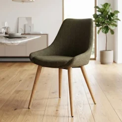 Sedia-Set di 2 sedie da pranzo in tessuto (seduta 47 cm) Juno