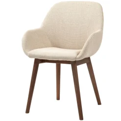 Sedia-Set di 2 sedie da pranzo in tessuto (seduta 48 cm) Elia Beige