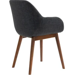 Sedia-Set di 2 sedie da pranzo in tessuto (seduta 48 cm) Elia Nero