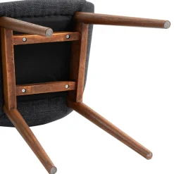 Sedia-Set di 2 sedie da pranzo in tessuto (seduta 48 cm) Elia Nero