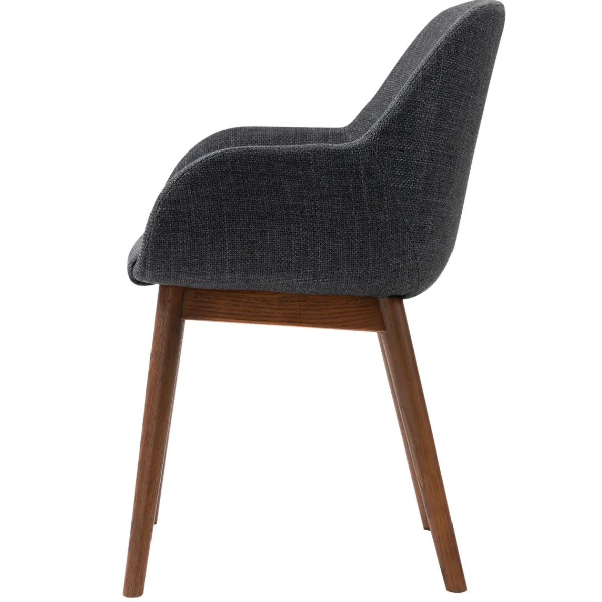 Sedia-Set di 2 sedie da pranzo in tessuto (seduta 48 cm) Elia Nero