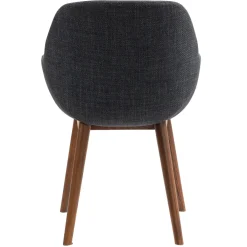 Sedia-Set di 2 sedie da pranzo in tessuto (seduta 48 cm) Elia Nero