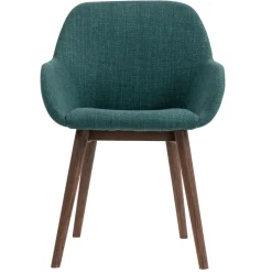 Sedia-Set di 2 sedie da pranzo in tessuto (seduta 48 cm) Elia Verde smeraldo
