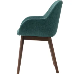Sedia-Set di 2 sedie da pranzo in tessuto (seduta 48 cm) Elia Verde smeraldo