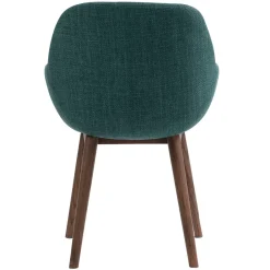 Sedia-Set di 2 sedie da pranzo in tessuto (seduta 48 cm) Elia Verde smeraldo
