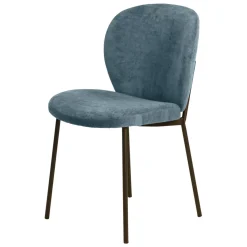 Sedia-Set di 2 sedie da pranzo in tessuto (seduta 48,5 cm) Isla scuro