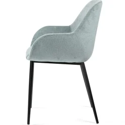 Sedia-Set di 2 sedie da pranzo in tessuto chenille (seduta 48 cm) Zola celadon