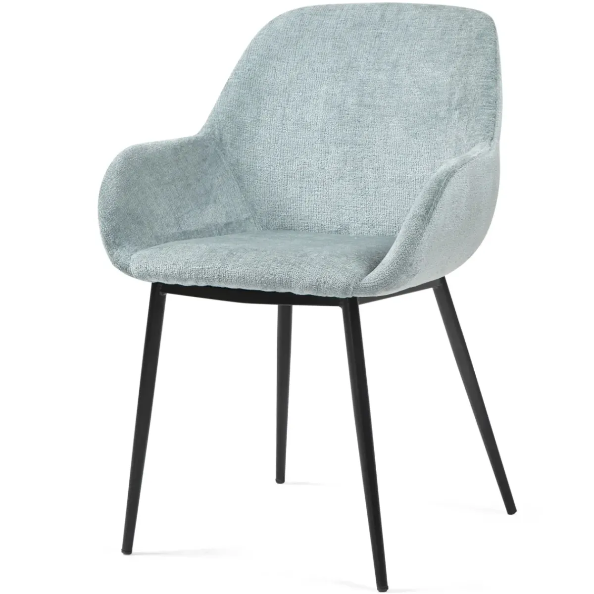 Sedia-Set di 2 sedie da pranzo in tessuto chenille (seduta 48 cm) Zola celadon