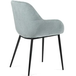Sedia-Set di 2 sedie da pranzo in tessuto chenille (seduta 48 cm) Zola celadon