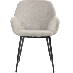 Sedia-Set di 2 sedie da pranzo in tessuto chenille (seduta 48 cm) Zola