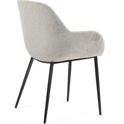 Sedia-Set di 2 sedie da pranzo in tessuto chenille (seduta 48 cm) Zola