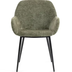 Sedia-Set di 2 sedie da pranzo in tessuto di velluto (seduta 48 cm) Zola
