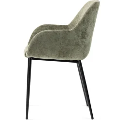 Sedia-Set di 2 sedie da pranzo in tessuto di velluto (seduta 48 cm) Zola
