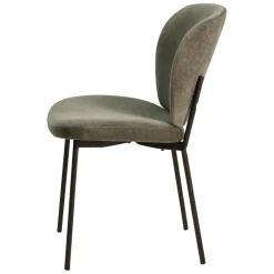 Sedia-Set di 2 sedie da pranzo in tessuto (seduta 48,5 cm) Isla scuro