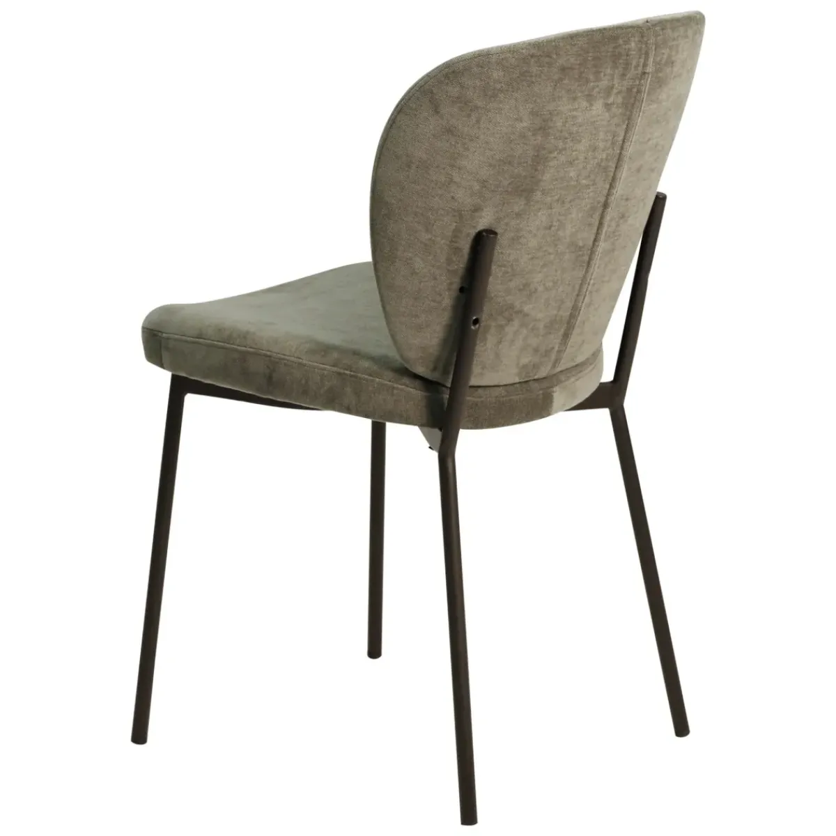 Sedia-Set di 2 sedie da pranzo in tessuto (seduta 48,5 cm) Isla scuro