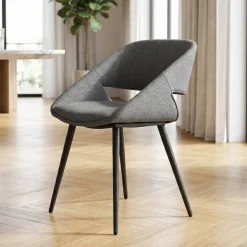 Sedia-Set di 2 sedie da pranzo in tessuto (seduta 49 cm) Orka
