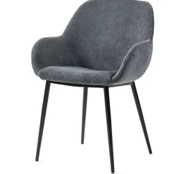 Sedia-Set di 2 sedie da pranzo in tessuto chenille (seduta 48 cm) Zola