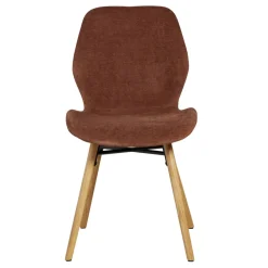 Sedia-Set di 2 sedie da pranzo in tessuto testurizzato (seduta 46 cm) Malika Mogano