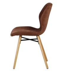 Sedia-Set di 2 sedie da pranzo in tessuto testurizzato (seduta 46 cm) Malika Mogano