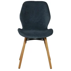 Sedia-Set di 2 sedie da pranzo in tessuto testurizzato (seduta 46 cm) Malika scuro
