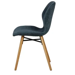 Sedia-Set di 2 sedie da pranzo in tessuto testurizzato (seduta 46 cm) Malika scuro
