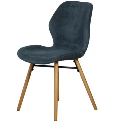 Sedia-Set di 2 sedie da pranzo in tessuto testurizzato (seduta 46 cm) Malika scuro