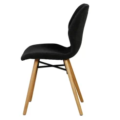 Sedia-Set di 2 sedie da pranzo in tessuto testurizzato (seduta 46 cm) Malika