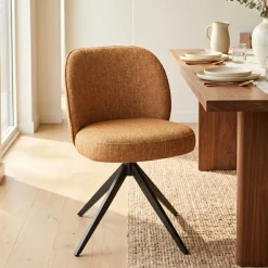 Sedia-Set di 2 sedie da pranzo in tessuto testurizzato (seduta 51 cm) Linda