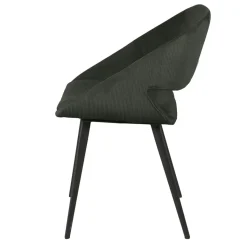 Sedia-Set di 2 sedie da pranzo in velluto a coste (seduta 49 cm) Orka scuro