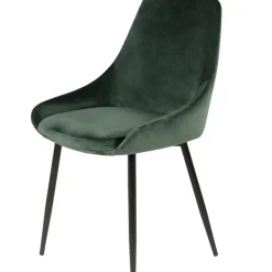 Sedia-Set di 2 sedie da pranzo in velluto (seduta 47 cm) Juno Verde pino