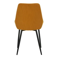 Sedia-Set di 2 sedie da pranzo in velluto a coste (Altezza seduta 47 cm) Juno curry