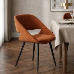 Sedia-Set di 2 sedie da pranzo in velluto a coste (seduta 49 cm) Orka