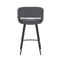 Sgabello Alto-Set di 2 sedie per isola centrale con schienale in tessuto (seduta 68cm) Kosmo