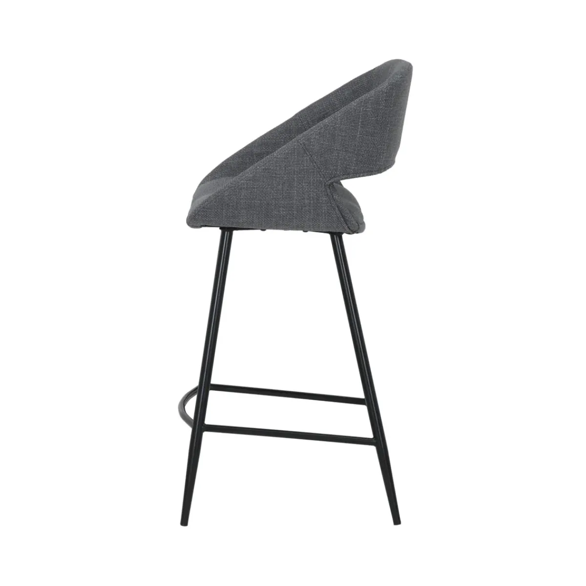 Sgabello Alto-Set di 2 sedie per isola centrale con schienale in tessuto (seduta 68cm) Kosmo