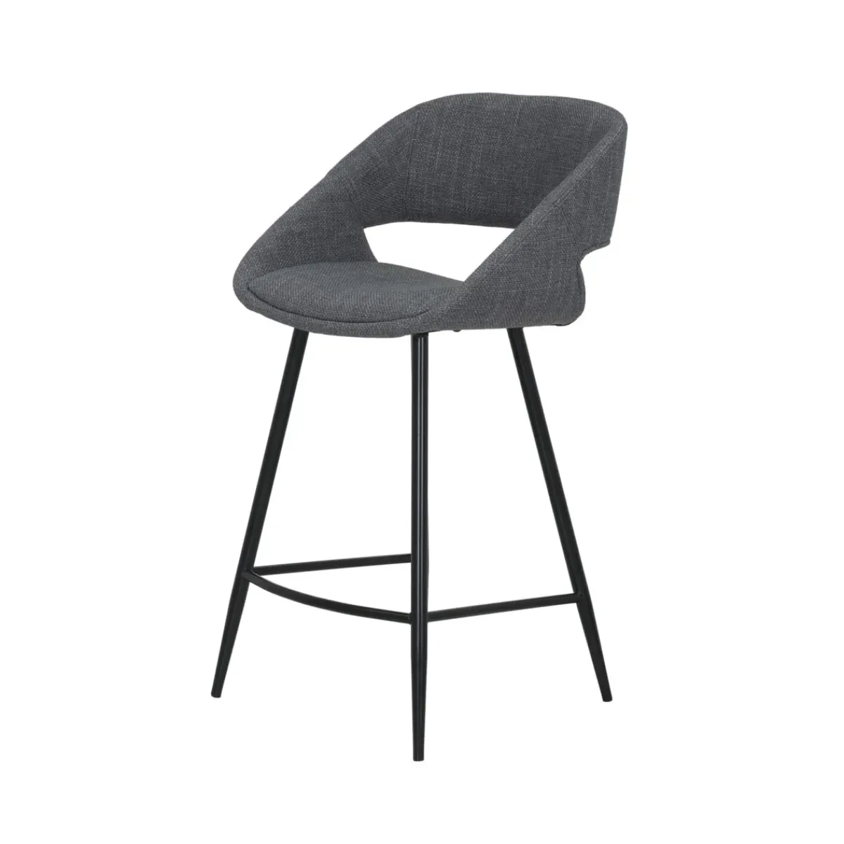 Sgabello Alto-Set di 2 sedie per isola centrale con schienale in tessuto (seduta 68cm) Kosmo