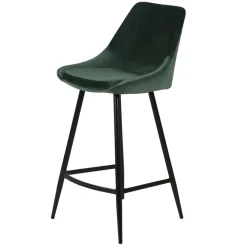 Sgabello Alto-Set di 2 sedie per isola centrale con schienale in velluto (Altezza seduta 67cm) Juno scuro