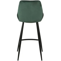 Sgabello Alto-Set di 2 sedie per isola centrale con schienale in velluto (Altezza seduta 67cm) Juno scuro