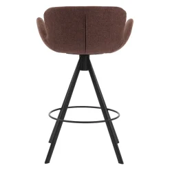 Sgabello Alto-Set di 2 sedie per isola centrale con schienale (Altezza seduta 65cm) Pema Bordeaux