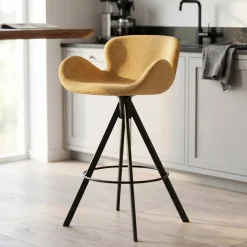 Sgabello Alto-Set di 2 sedie per isola centrale con schienale (seduta 65cm) Pema Miele