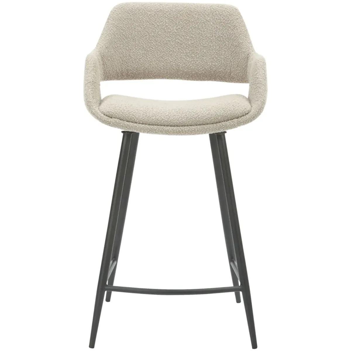 Sgabello Alto-Set di 2 sedie per isola centrale con schienale in bouclé (seduta 65 cm) Soho