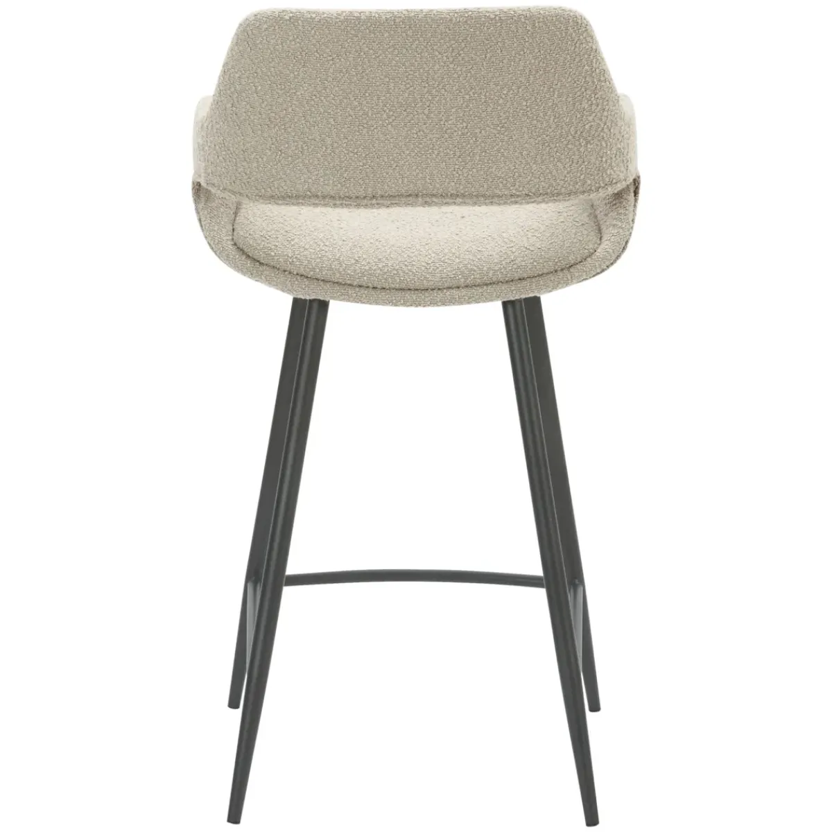 Sgabello Alto-Set di 2 sedie per isola centrale con schienale in bouclé (seduta 65 cm) Soho