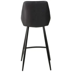 Sgabello Alto-Set di 2 sedie per isola centrale con schienale in similpelle (Altezza seduta 67cm) Juno