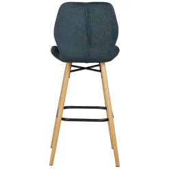 Sgabello Alto-Set di 2 sedie per isola centrale con schienale in tessuto (Altezza seduta 65cm) Malika scuro