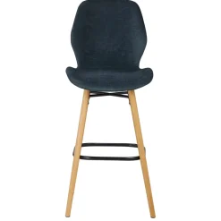 Sgabello Alto-Set di 2 sedie per isola centrale con schienale in tessuto (Altezza seduta 65cm) Malika scuro