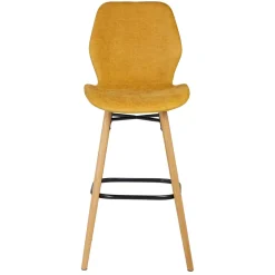 Sgabello Alto-Set di 2 sedie per isola centrale con schienale in tessuto (Altezza seduta 65cm) Malika