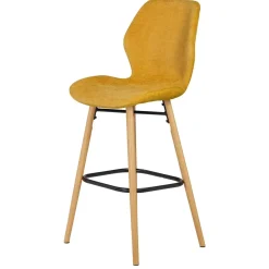 Sgabello Alto-Set di 2 sedie per isola centrale con schienale in tessuto (Altezza seduta 65cm) Malika
