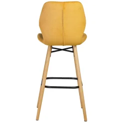 Sgabello Alto-Set di 2 sedie per isola centrale con schienale in tessuto (Altezza seduta 65cm) Malika