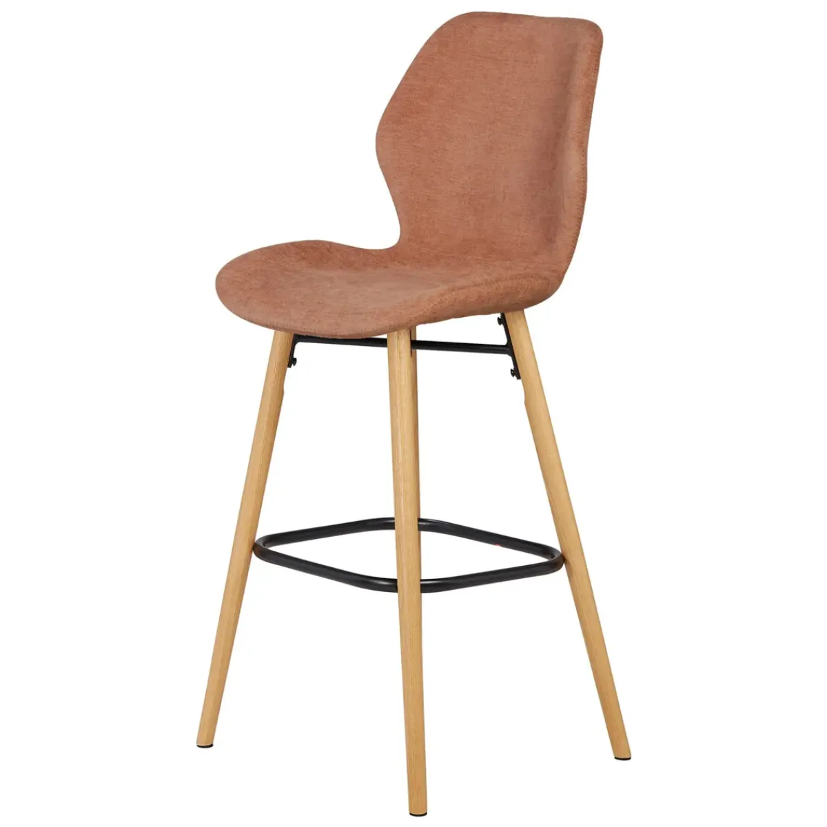Sgabello Alto-Set di 2 sedie per isola centrale con schienale in tessuto (Altezza seduta 65cm) Malika nèfle
